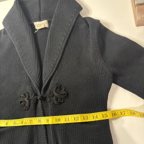 Denim & Supply Ralph Lauren Vintage Black Cotton Knit Hook Cardigan Med - Picture 13 of 16